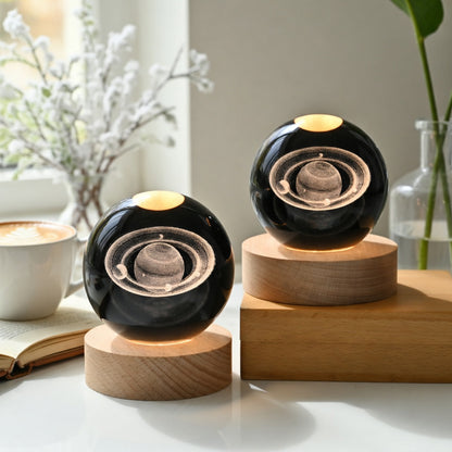 Galaxy Crystal Ball Night Light with Glowing LED