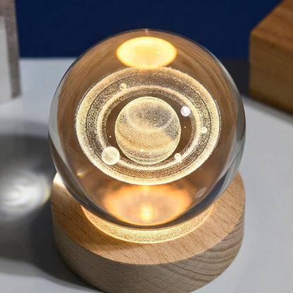Galaxy Crystal Ball Night Light with Glowing LED