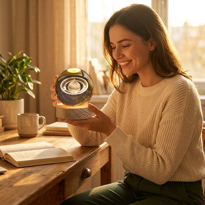 Galaxy Crystal Ball Night Light with Glowing LED