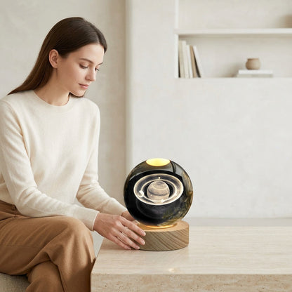 Galaxy Crystal Ball Night Light with Glowing LED