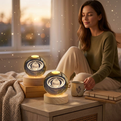 Galaxy Crystal Ball Night Light with Glowing LED